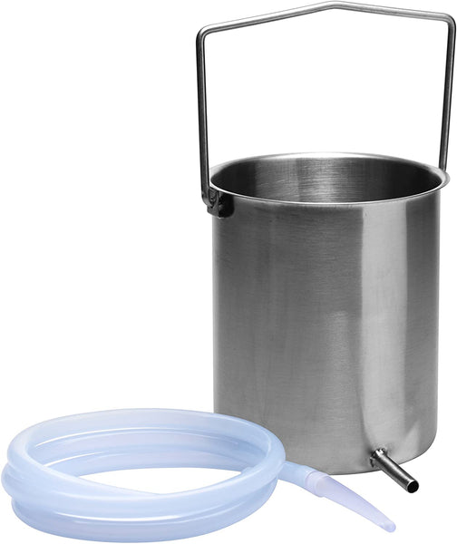 Cleanstream Premium Stainless Steel Enema Bucket Kit with Silicone Hose