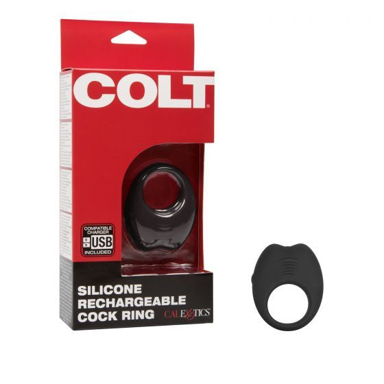 Colt Silicone Rechargeable Cock Ring, Black