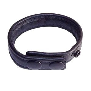 Leather Cock Strap with Three Snaps Narrow