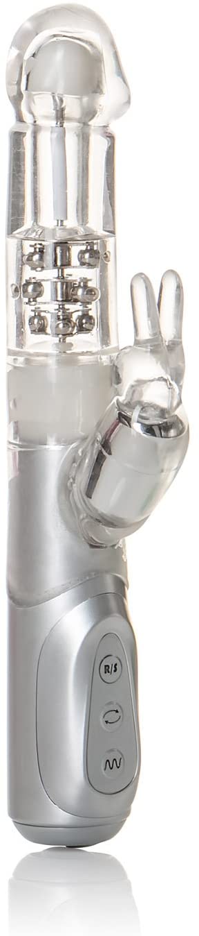 CalExotics Original Jack Rabbit Vibrator Clear (Silver) Bite the Fruit CalExotics Original Jack Rabbit Vibrator Clear (Silver) Bite the Fruit