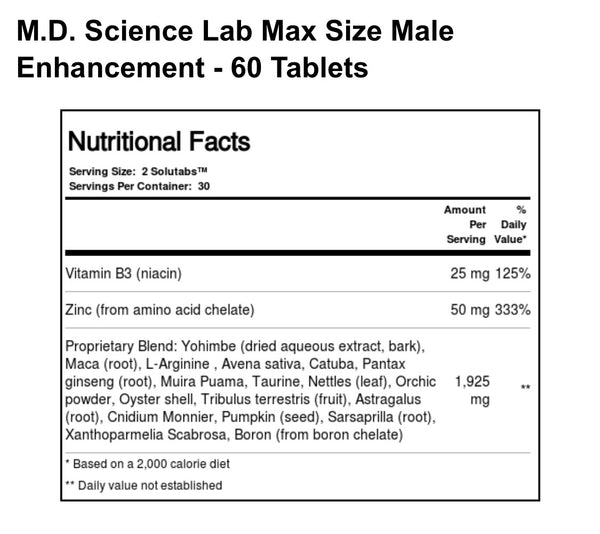 MaxSize 60 Solutabs Male Enhancement