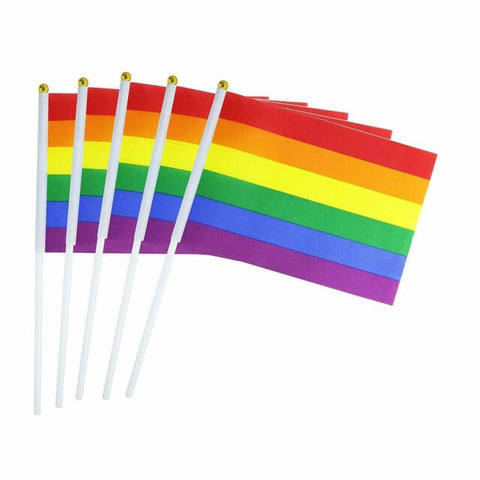 Rainbow Stick Flag 4x6