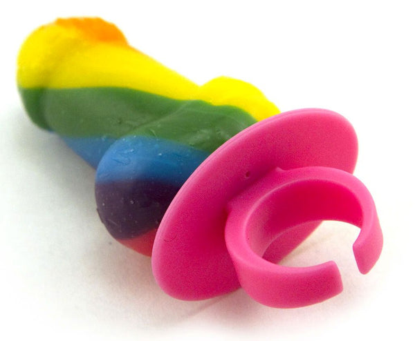 Rainbow Cock Ring Sucker 3"