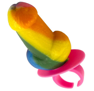 Rainbow Cock Ring Sucker 3"